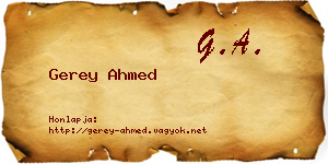 Gerey Ahmed névjegykártya